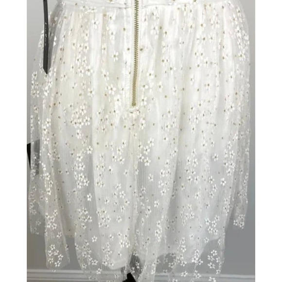 Lulus Daisy Floral Tulle Twist Back Skater Mini Dress White* Size Small WD29 - Picture 9 of 13